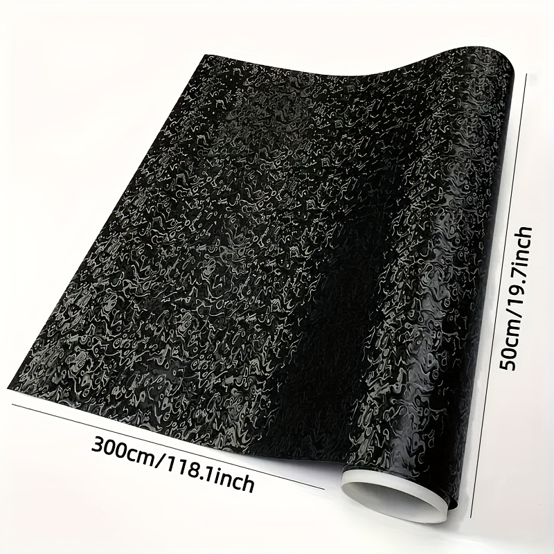 3d Black Vinyl Packaging Measuring 19.7 Inches By 118.1 Inches - Made From High-quality Pvc Film - Scratch-resistant And Self-adhesive, Suitable For All Cars, Perfect For Projects