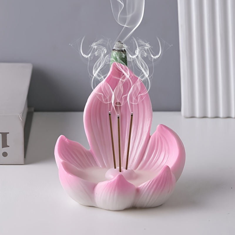 TEMU 1 Stück Lotusförmiger Räucherkonus, Vielseitige Deko für Yoga & Meditation