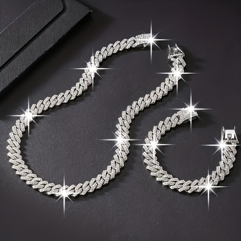 Y2K Cuban Link Chain Necklace Set