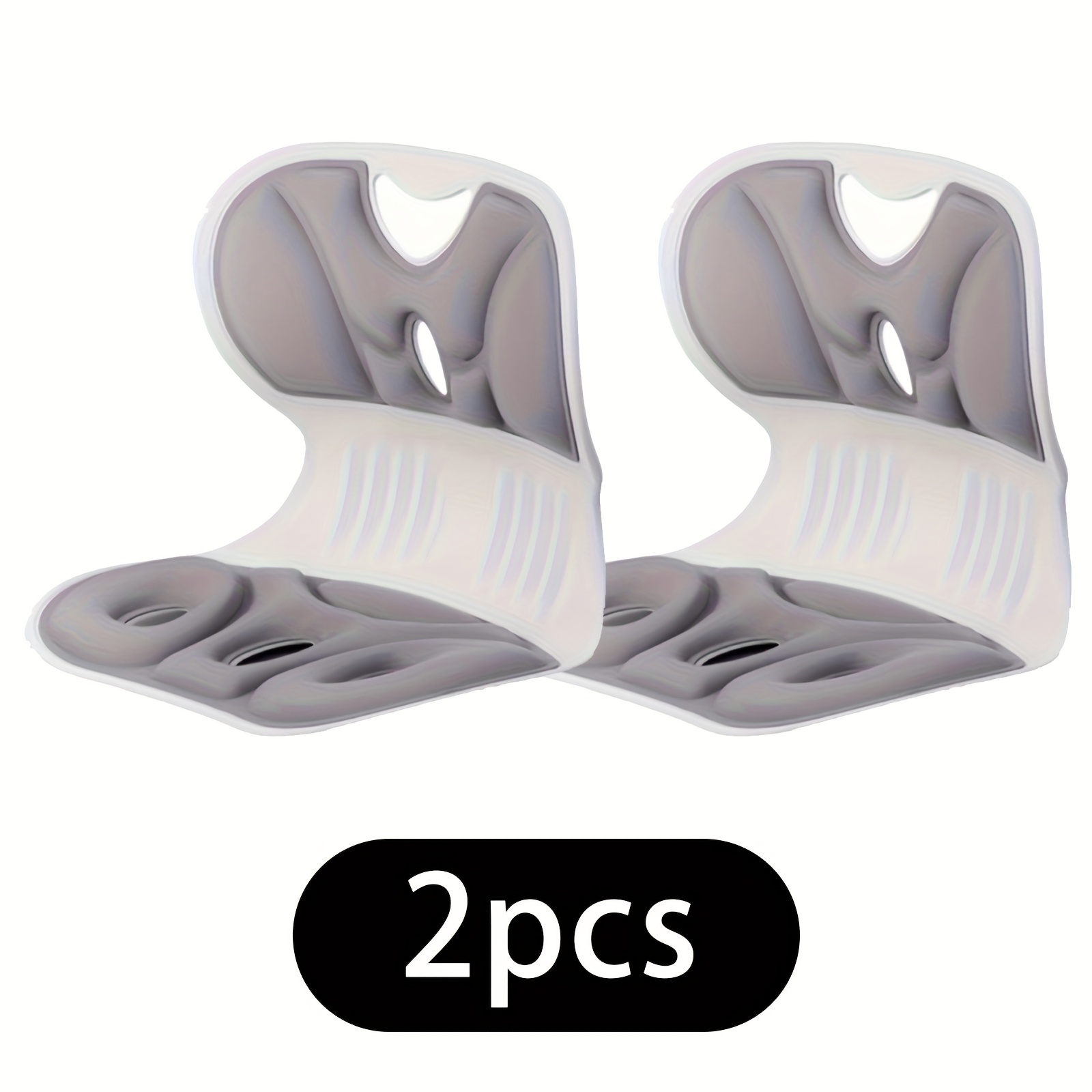2pcs Breathable Lumbar Support Pillows Ergonomic Contoured Back Cushion With Washable Nylon Cover, Ideal For Study, Tv, And Everyday (grey)