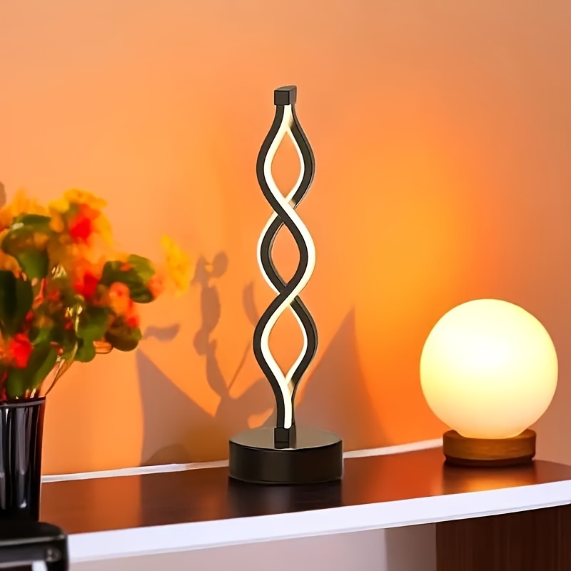 

1pc 3 Color Table Lamp, Modern Spiral Table Lamp, Desk Lamp For Bedroom Office Nightstand Bookshelf Living Room Home Decor