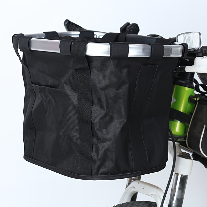 

1pc Folding Bike Basket, Bicycle Basket, Aluminum Alloy Front Bag, Mountain Bike Accessories, Portable And Detachable