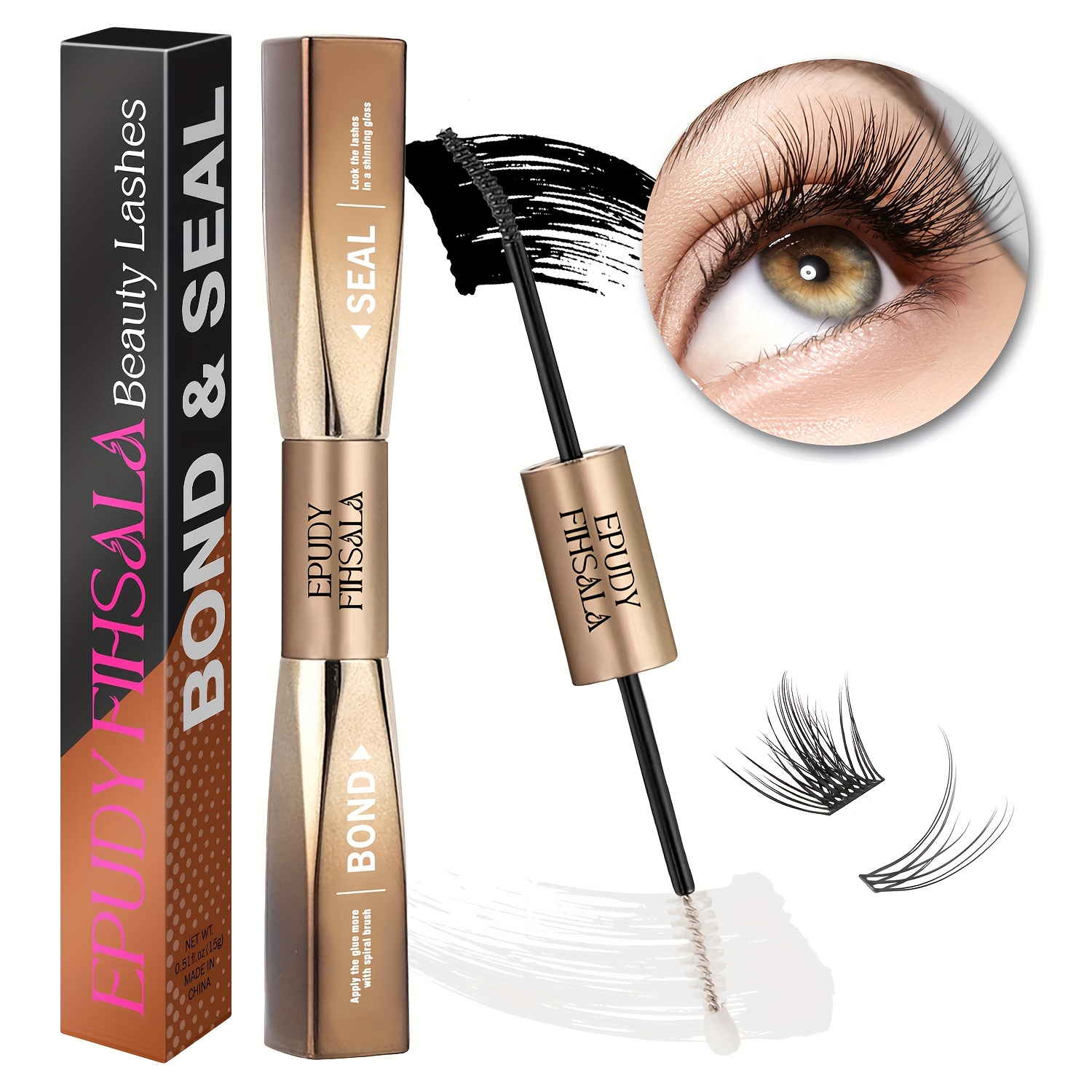 TEMU Lash And Seal Waterproof Lash Clusters Glue Long Lasting Eyelashes Cluster Glue Strong Glue Lashes Extension Glue Individual Lash Glue Lash