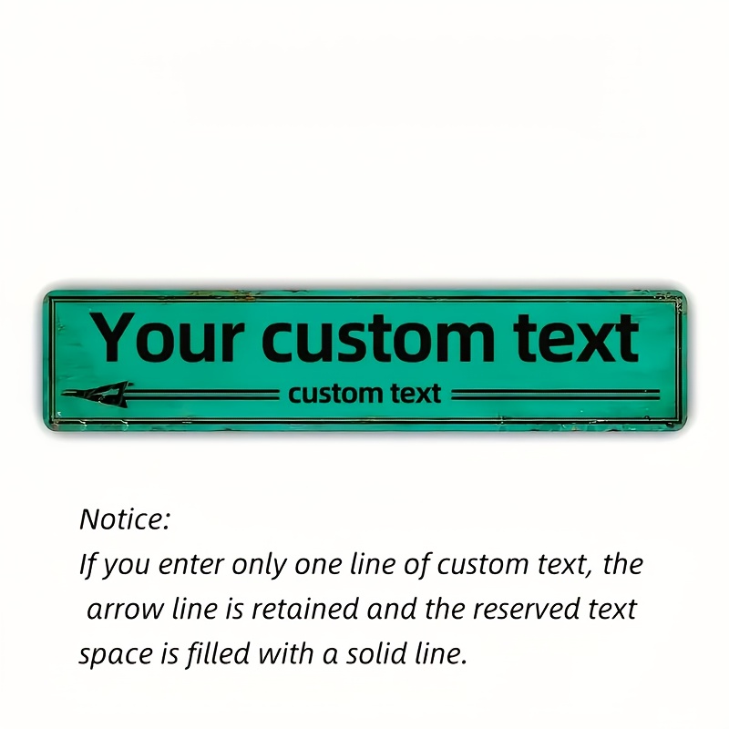 TEMU Customizable Weatherproof Iron Metal Street Sign - Vintage Design, 10.16x40.64cm, Durable & Battery-free, Ideal For Home, Garden, Or Outdoor