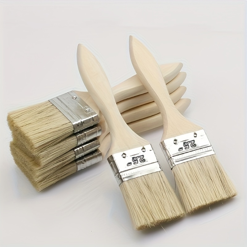 

Ensemble de 4 pinceaux polyvalents avec poignées en bois pour peinture à l'huile, gouache et nettoyage d'appareils électroniques - Outils d'art durables pour et de bricolage.