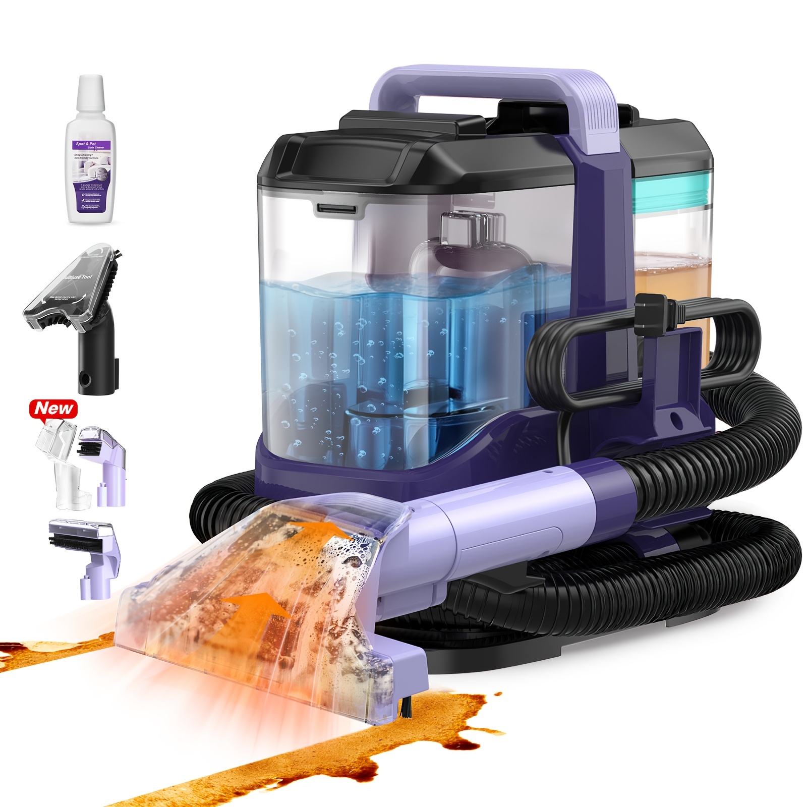 Inse Carpet Cleaner, Powerful Suction Of 38 Kpa, With A Of Cleaning Attachments And -ounce Clean Water Tank And 18-ounce Tank, Removes Stains From Carpets, Sofas, And Car Interiors.