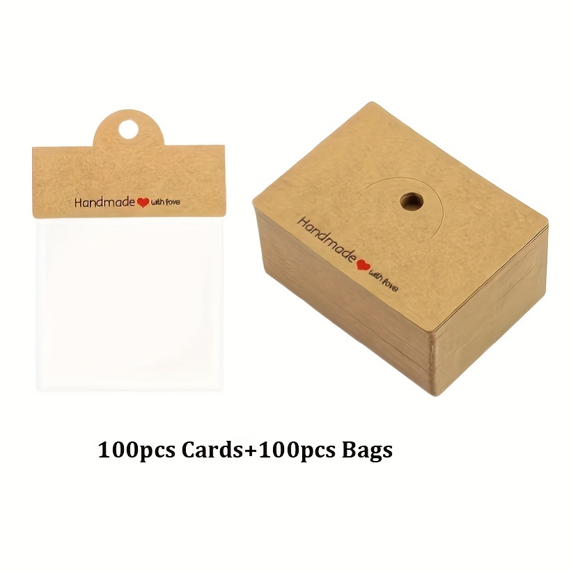 200/100pcs Of Jewelry Packaging Products, Including 50 Bags And 50 Cards, Jewelry Display Transparent Bags, Bracelets, Keychains, Earrings, Headwear, Jewelry Small Craft Packaging Set