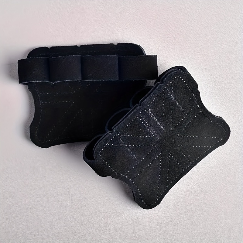 1 pair gym workout palm protectors non   and extra protection exercise training weightlifting gloves with hook loop closure   made of durable cowhide leather 2