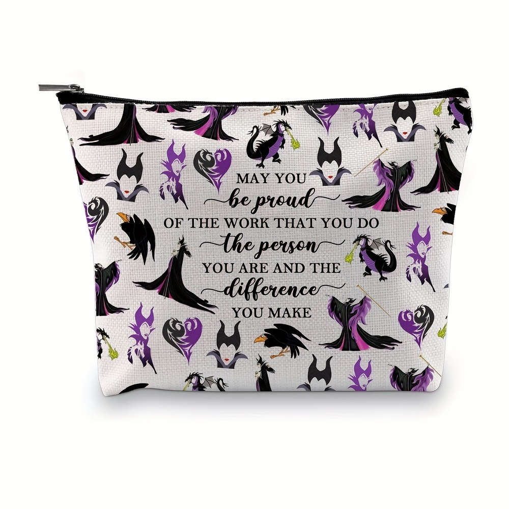 

Inspired Polyester Makeup Bag With Zipper, Villain Themed Cosmetic Pouch For Gifts, Motivational Quote Travel Accessory For 14+ - Without Battery