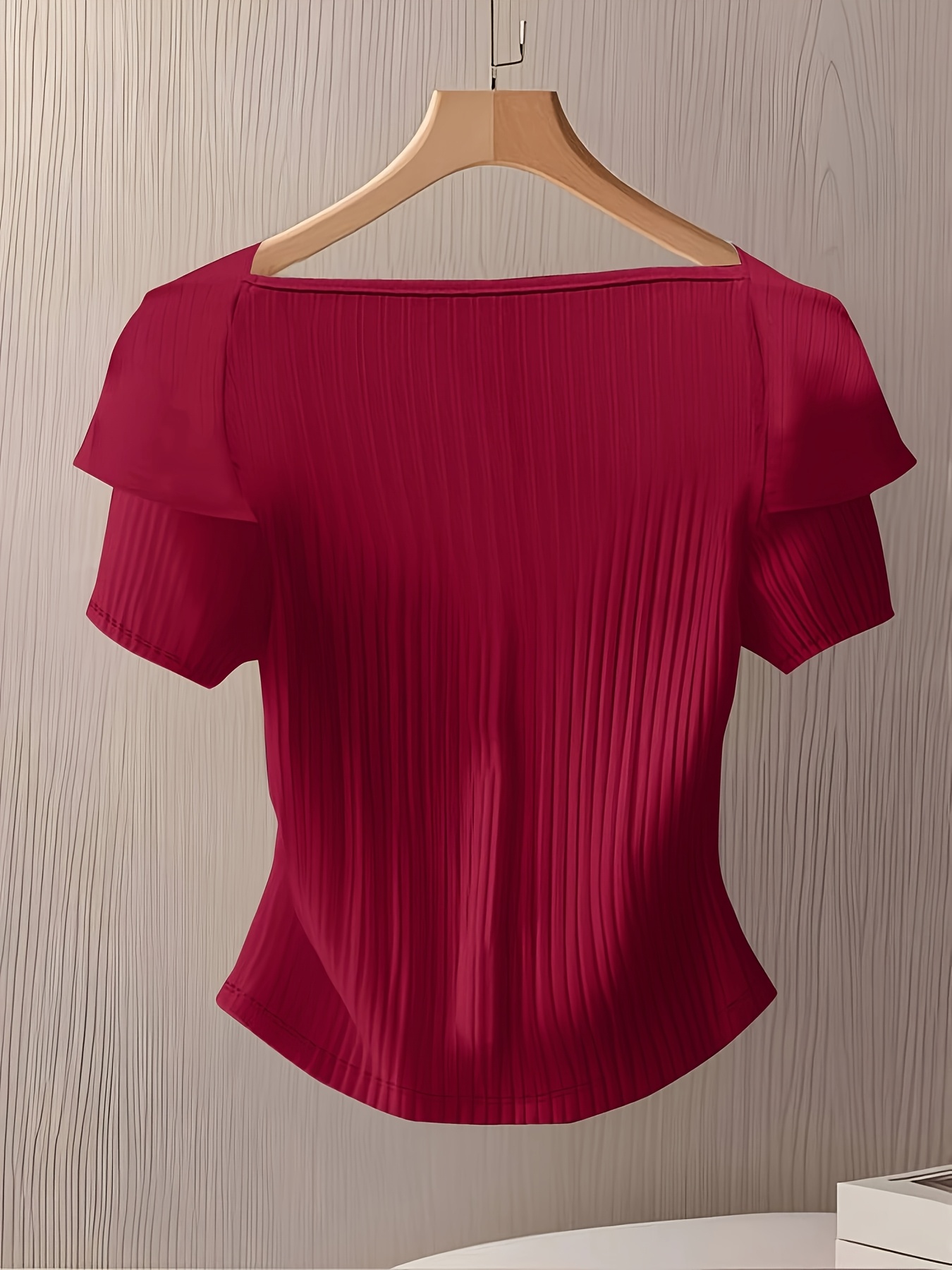 Women's Summer Short Sleeve Top - Elegant Middle Eastern-Inspired Button-Front Design, Lightweight Breathable Fabric, Machine Washable Solid Color Blouse for Casual & Formal Wear, Versatile Clothing, Sophisticated Style, Ribbed Texture, Stylish Women