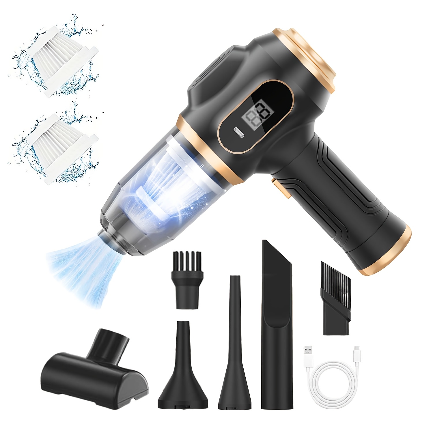 Portable Cordless High Power Keyboard Vacuum Cleaner Function Battery Operated Handheld Car Vacuum Cleaner For Garage Use