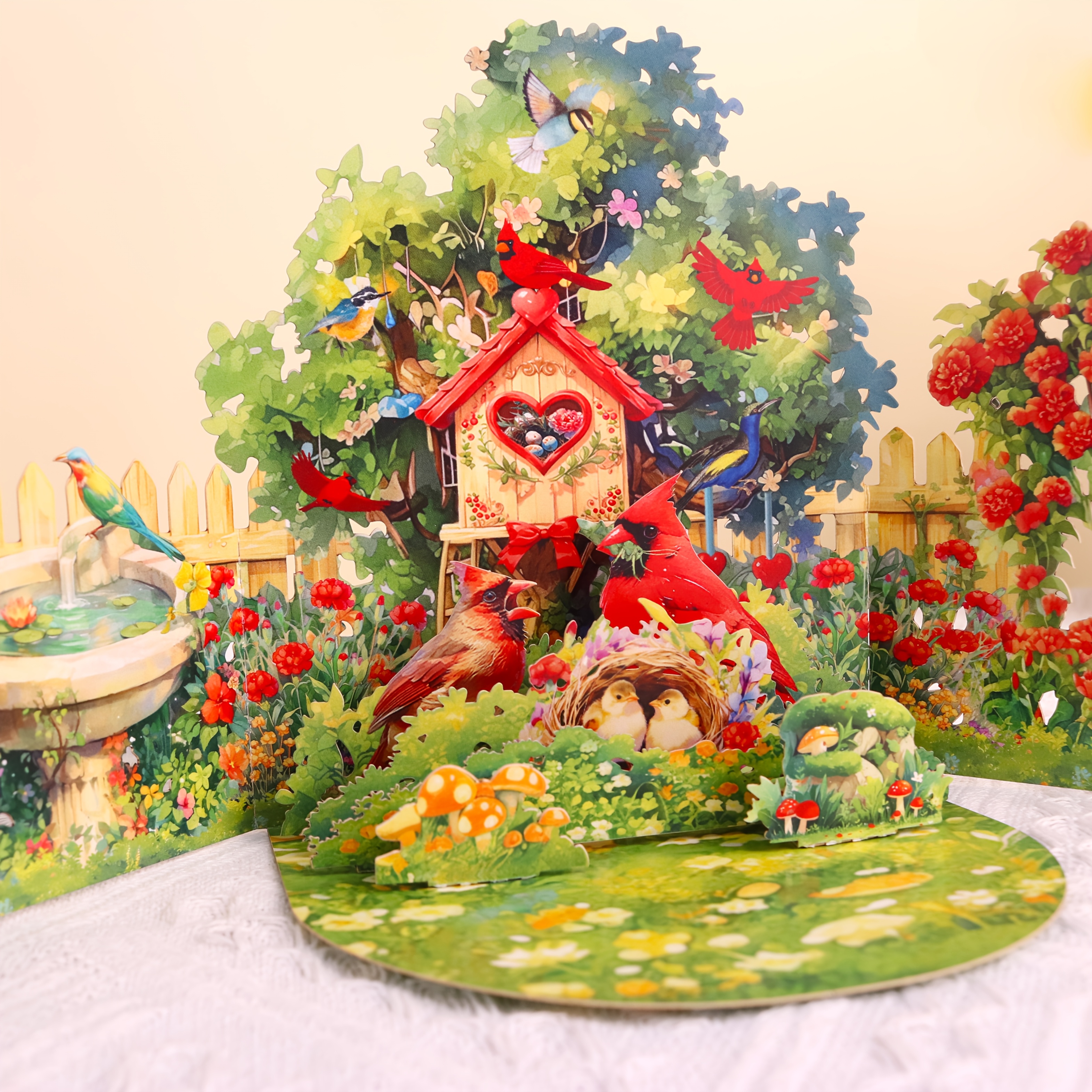 Image of 1pc Birdhouse Pop-up Card, Birthday, Happy Mother's Day Greeting Card - When A , Angels Are Near - Gift, Perfect For Everyone