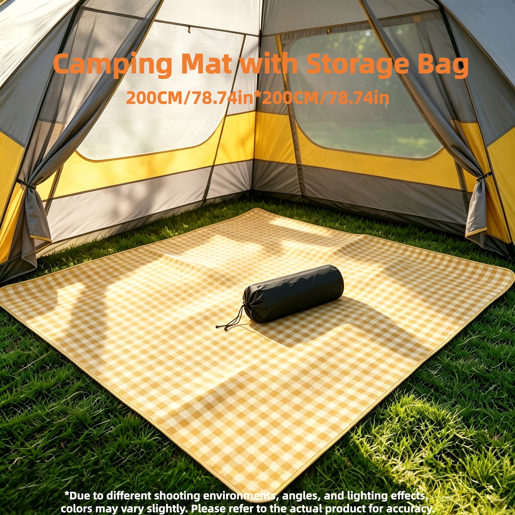 TEMU Multi-functional Outdoor Camping Mat With Storage Bag, Extra-large For Multiple People, 3 Colors Available. Foldable And Lightweight, Compact To