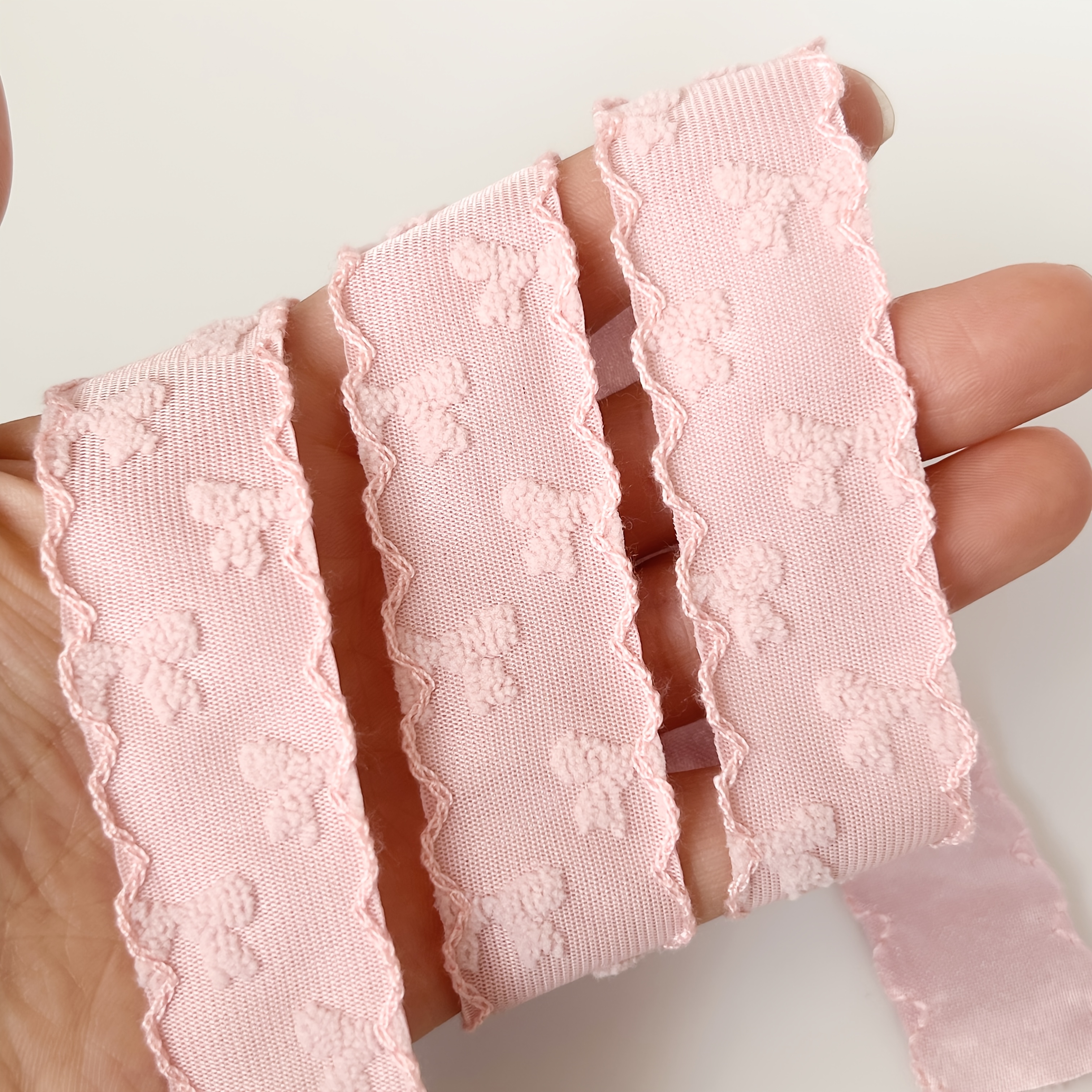 E-shop handgemachte rosa Schleifenbandrolle – Plüsch, geeignet für DIY-Bastelarbeiten, Hochzeitsdekoration, Geschenkverpackung, Blumensträuße,