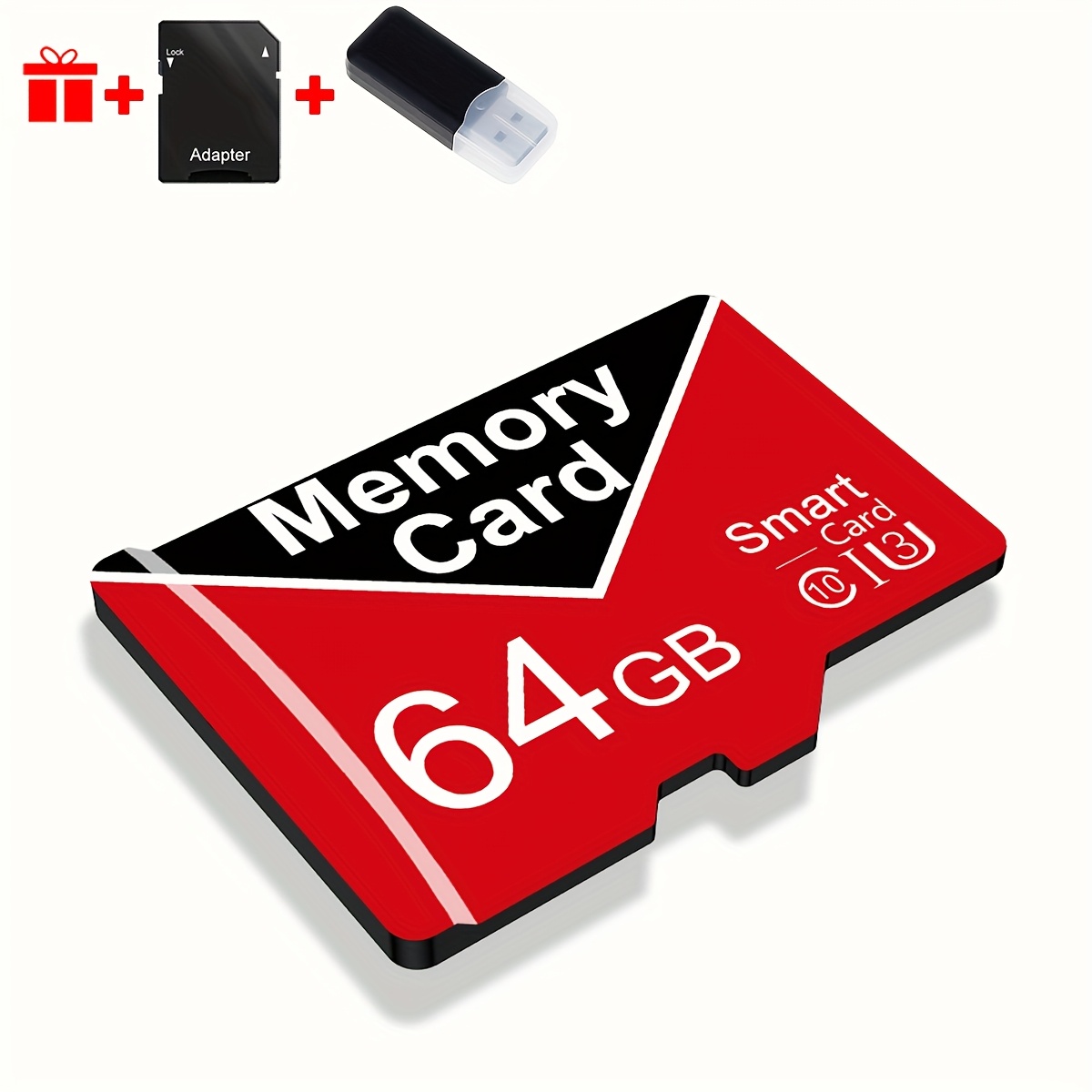 TEMU 1pc Memory Card 64gb 32gb 16gb 8gb With Card Reader And Adapter, Micro Tf Card 4gb 2gb 1gb, A1 C10 Memory Tf Card For Tablet/camera/mobile