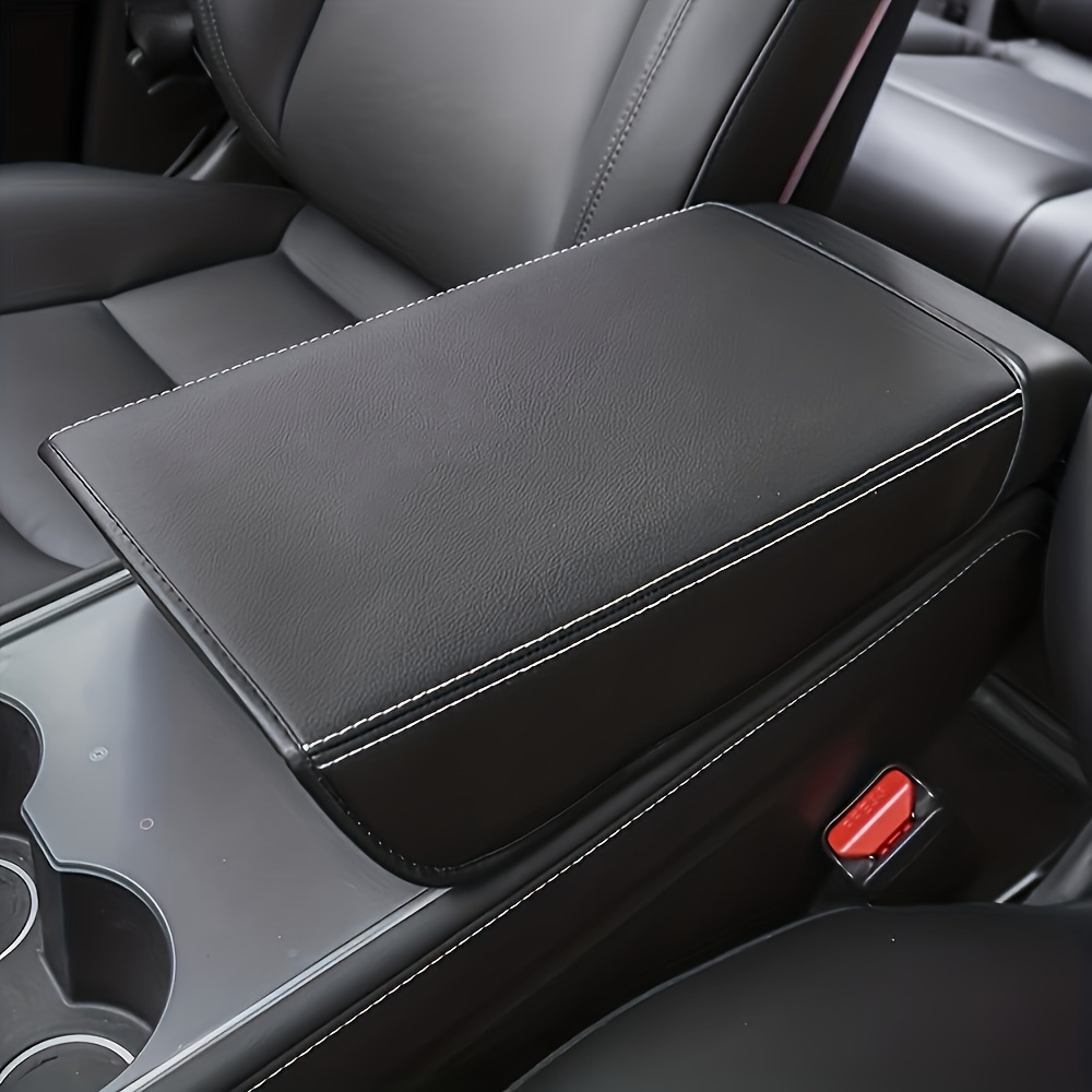 TEMU Premium Pu Leather Armrest Cover For Model 3 & Y - Durable, Waterproof Protection Pad With Sleek , For Armrest Case Protector