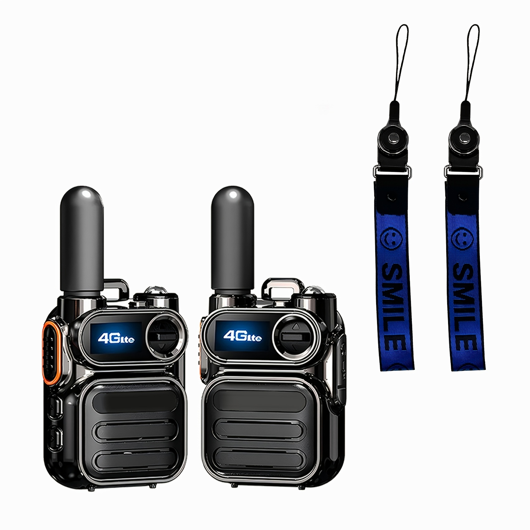 Image of 2-pack Walkie Talkies, Long Range Walkie Talkies Radio Unlimited Communication Range , 2g/3g/4g, With Flashlight, Suitable For Team And Outdoor Work (with Sim Card)