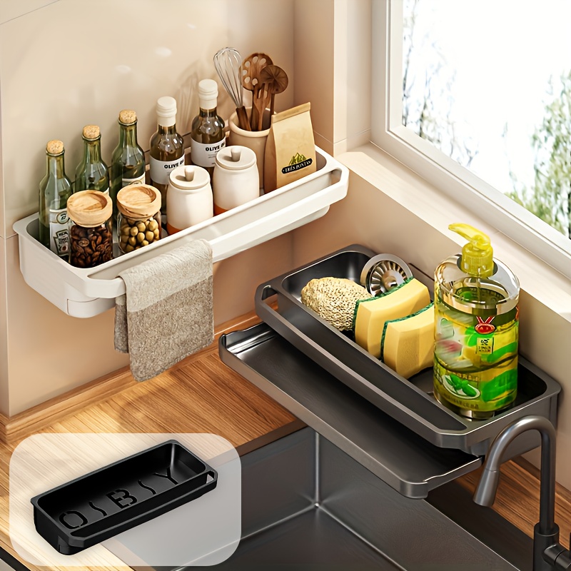 Wash Basin Sink Rack Dish Shelf Carbon Steel Dish Drawer Rack Over