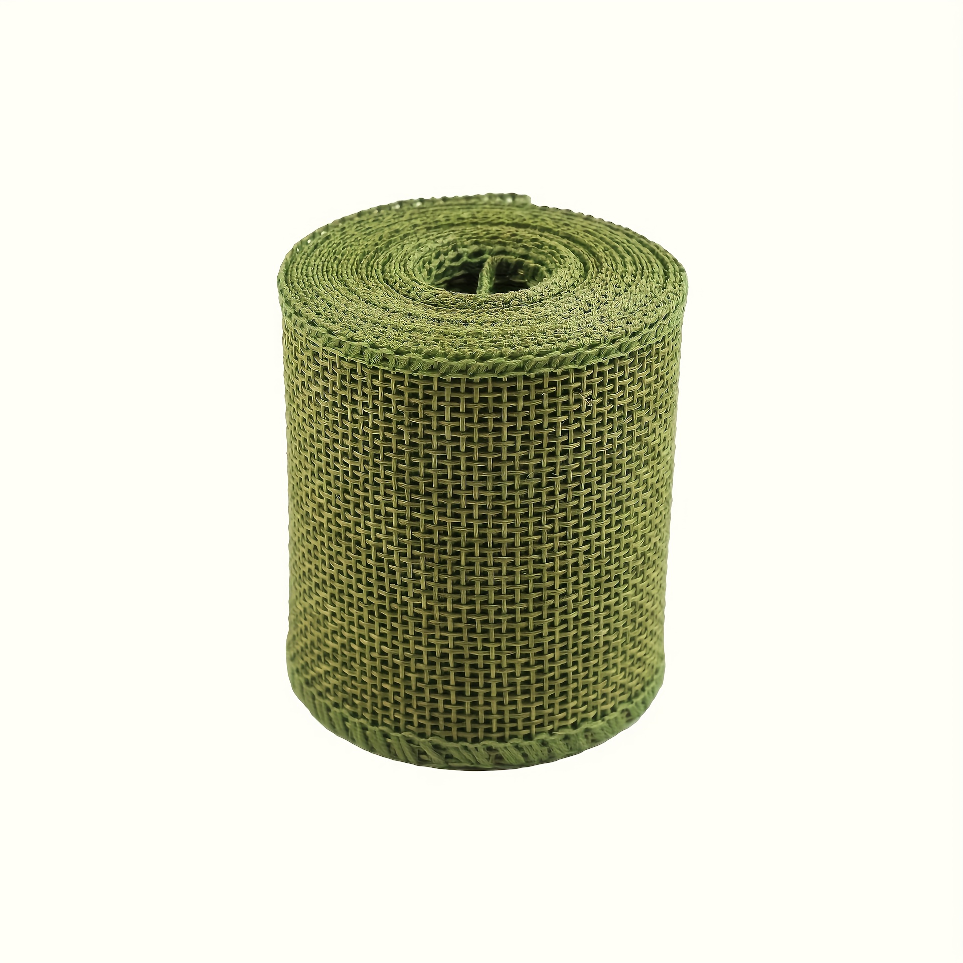TEMU Un rouleau de ruban en lin, 4 cm de large et 457,2 cm de long, élégamment fabriqué à , idéal pour cadeau, les décorations de Noël et les loisirs