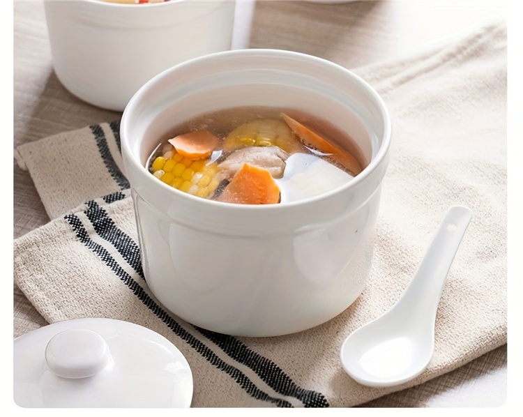 cute ceramic   bowl with lid   soups desserts healthy cooking   kitchen restaurant essential details 3