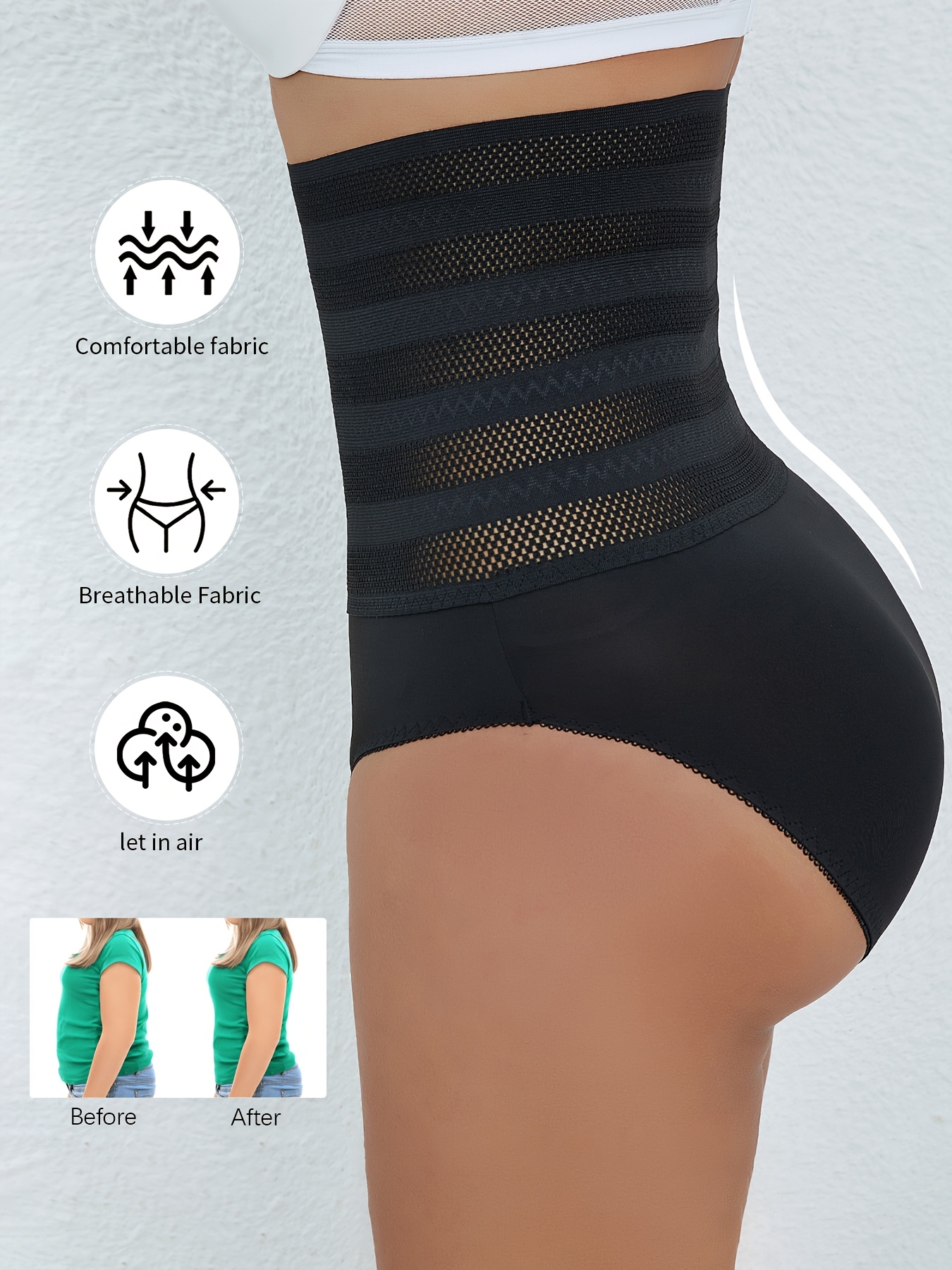Plus Size High-Waisted Shaping Underwear for Women, Designed to Control The Abdomen And Lift The Hips.
