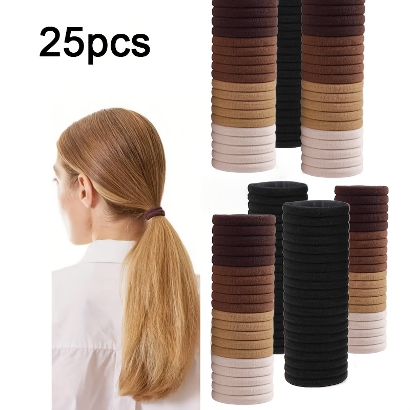 TEMU Anneau Rétro Coloré à Haute Élasticité, Élastique à Cheveux Uni à Haute Élasticité 4 cm Couture, Élastique à Serviette qui ne pas, Anneau pour