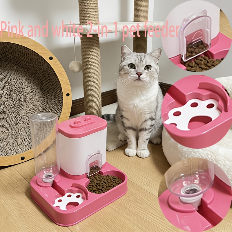 Smart Pet Feeder And Water Dispenser Set, Easy Assembly, Suitable for Cats And Small Dogs, Blue, Pink, Gray, Green, Yellow Available, Transparent/White 2 Specifications Available, Ideal Gift for Relatives, Friends, Colleagues, Non-Electric - Image 15