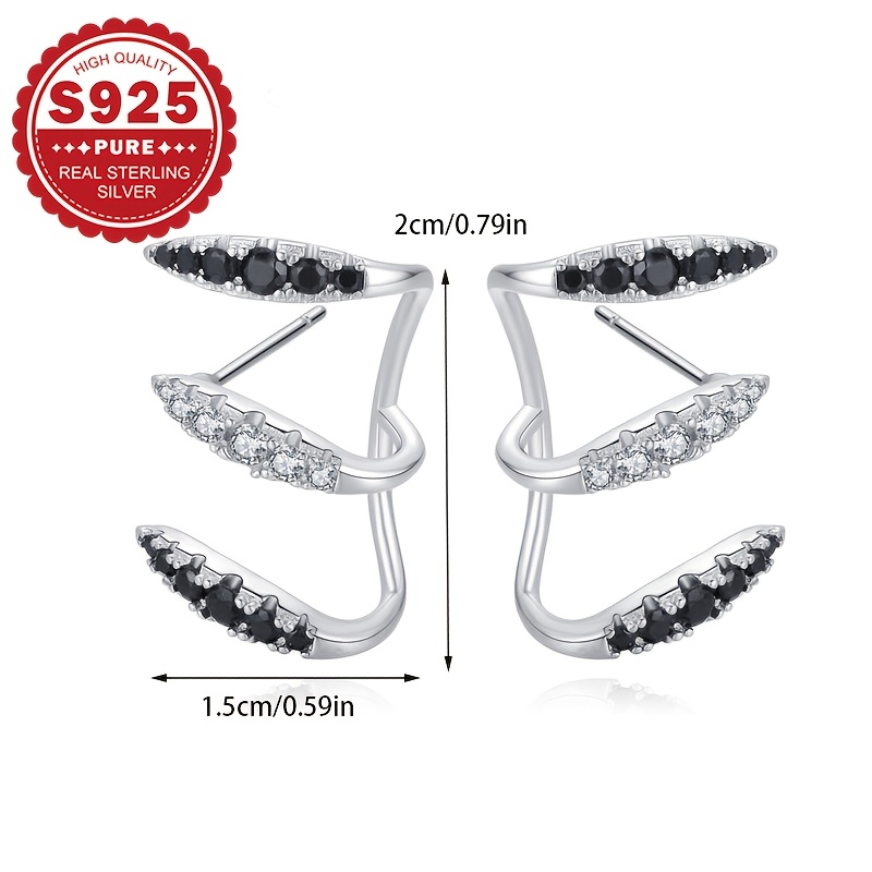 Women's S925 Sterling Silver Gothic Style Three-Claw Earrings