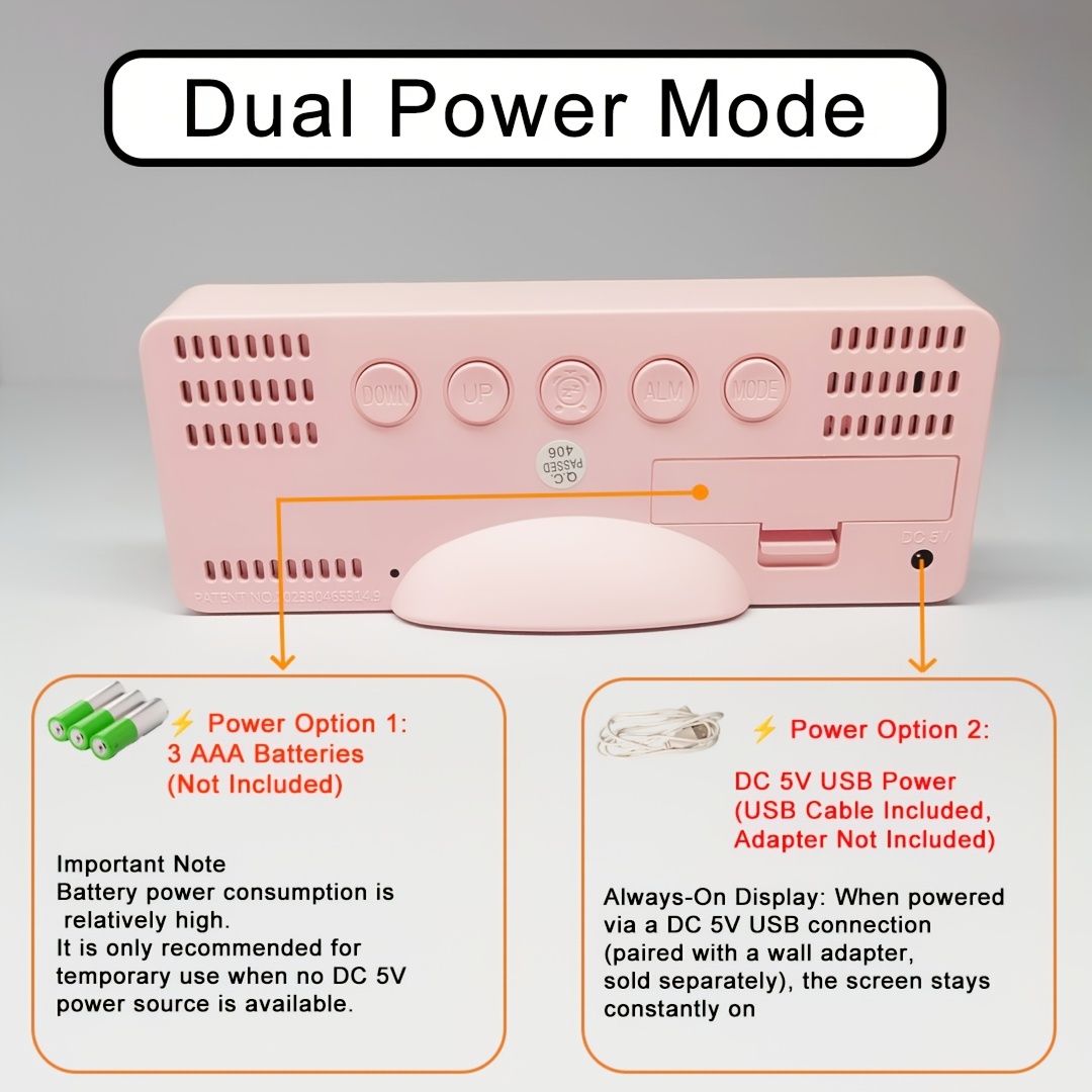 Relógio LED Multifuncional, Brilho Ajustável de 3 Níveis, com Alarme de Exibição de Temperatura, Mostrando Hora/Data/Temperatura, Adequado para Casa, Escritório, Decoração de Quarto