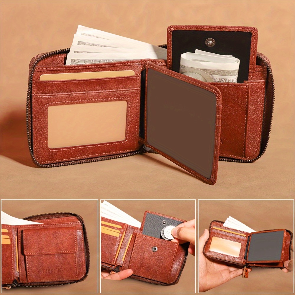 Men's wallet leather top newest layer cowhide short wallet men's boutique gift