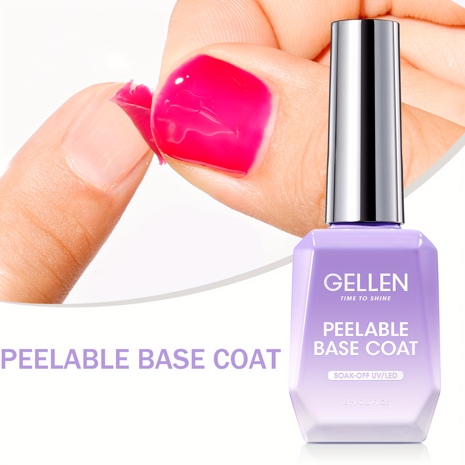 TEMU Gellen Gel , 18ml Off Gel For Gel Nail Polish Soak Off Led Nail Lamp Peelable No Filing Soaking-off Needed And Nail Salon Gifts For Mom