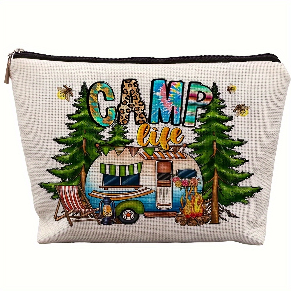 Image of 1pc,camper Gifts Makeup Bags For Women, Camping Gifts For Women, Gifts For Camping Lovers, Camping Cosmetic Bag, Camper Accessories For Travel Trailers