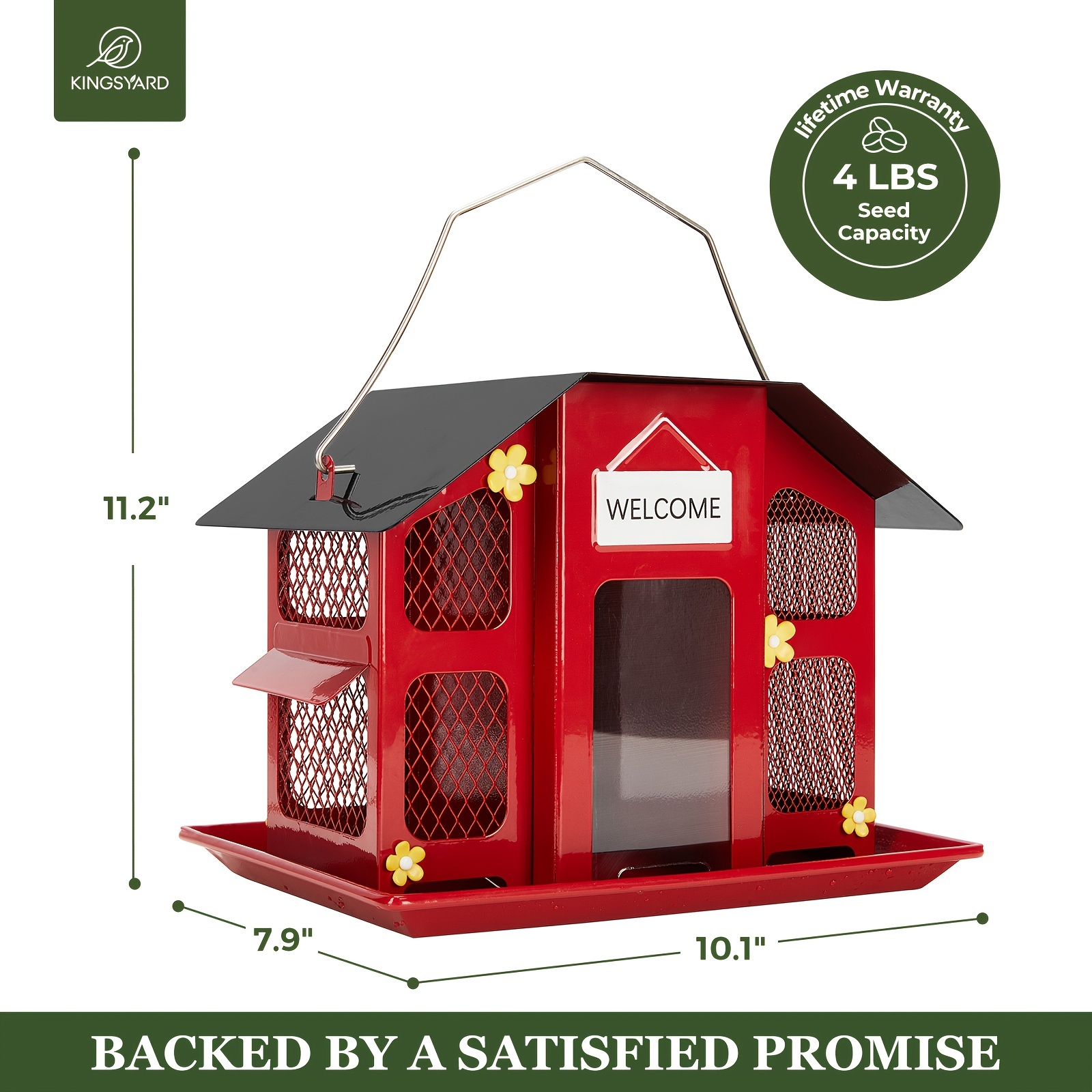 Wild Bird Feeder - Weatherproof Outdoor Hanging Feeder with Roof Durable Metal Mesh Construction 7 efc1b7bb 84cc 4426 a833 f3e3e0976003