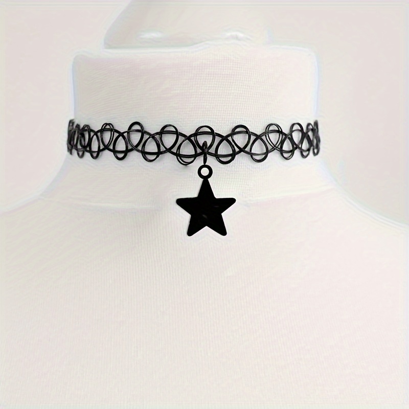 

Punk Gothic Style Choker, Moon Star Stretchy Chain Necklace, Artificial Jewelry, Party Holiday Gift