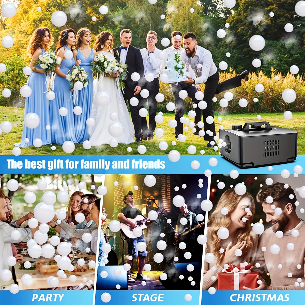 fog bubble machine no spill smoke bubble maker 250w bubble fog machine 8000 fog bubbles per minute smoke bubbles effect for indoor outdoor halloween holiday wedding birthday party details 2