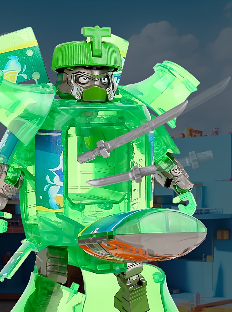 Transformable Soda Can Robot Toy, Interactive Transforming Robot Figures, Durable ABS Material, for Tabletop Display, Ages 14+