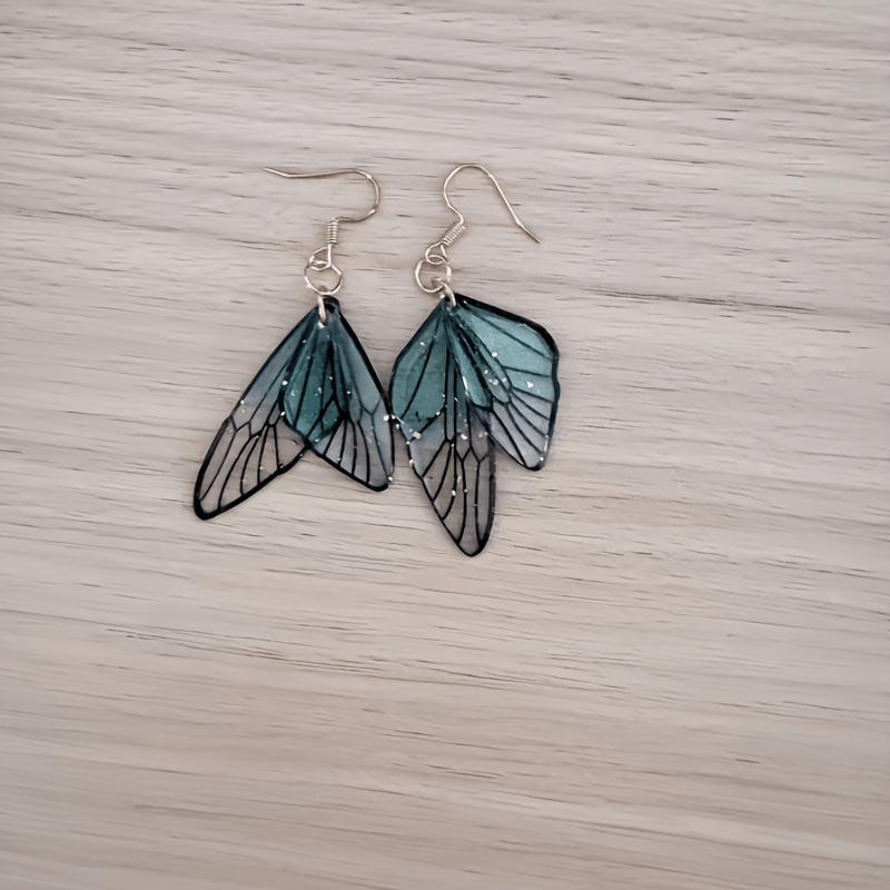 TEMU 1 Pair Colorful Wings Women's Earrings Premium Cicada Earrings