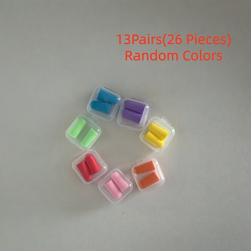 TEMU 13 de tapones para los oídos reutilizables de para dormir, colores aleatorios, para viajes, trabajo, estudio y , tapones cómodos y prácticos,