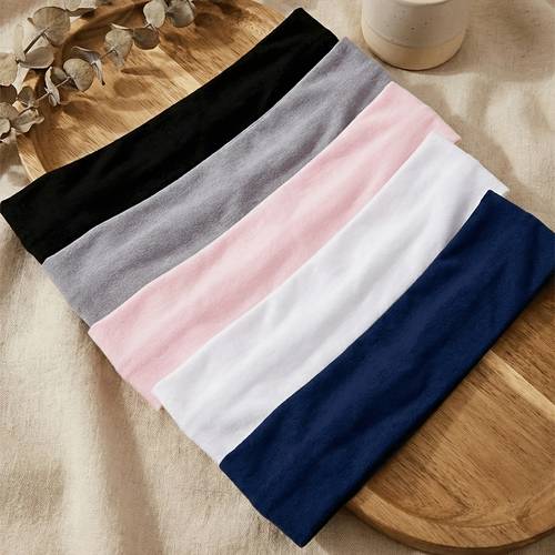 5pcs bandeaux bohèmes antidérapants pour femmes, idéaux pour yoga, course, fitness et lavage du visage - bandeau élastique anti-transpiration, taille unique, bandeau décontracté, adapté à toutes , accessoires cheveux femme, bandeau tendance, foulard élégant