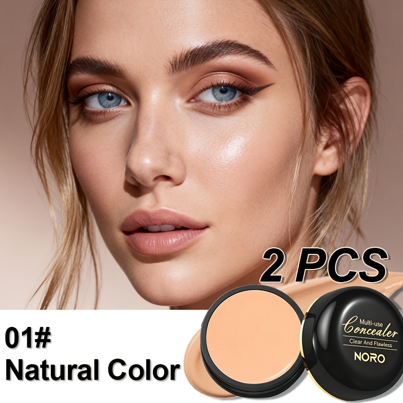 Image of 2pcs Full Coverage Concealer - Natural Finish, Long-lasting Matte, Suitable For Mature Skin, Dark Circles, And