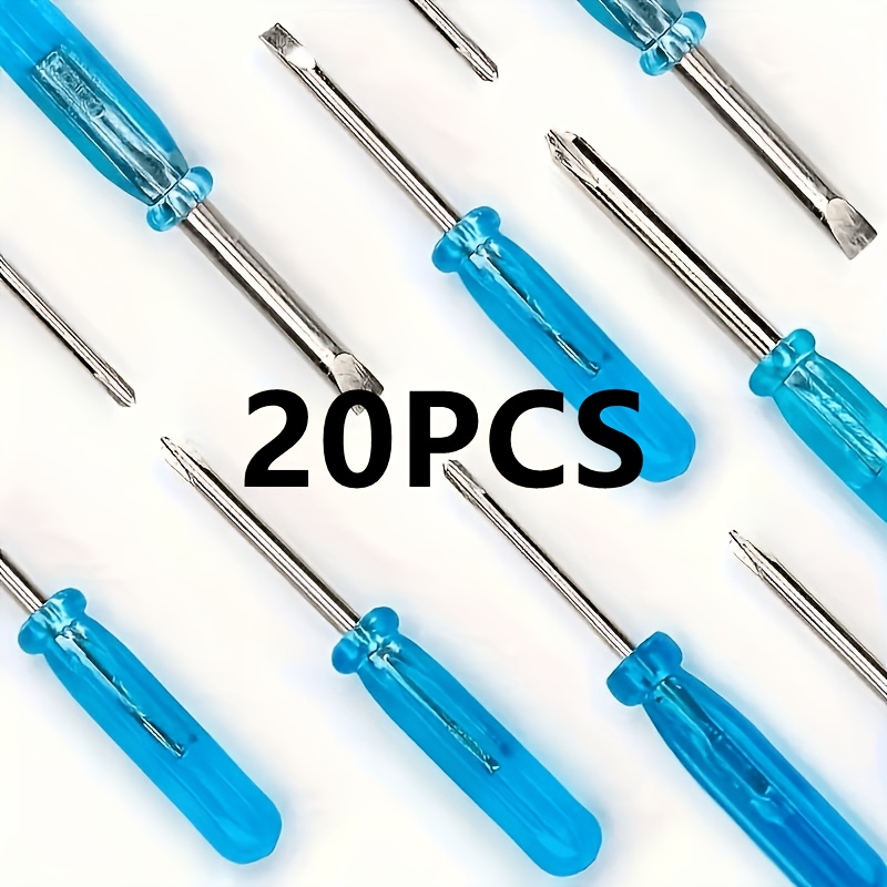 TEMU 20pcs Mini Screwdriver Set, For Toy Repair And -- 2mm Micro Flathead Phillips Screwdrivers, Designed For Enthusiasts And Craft Practice