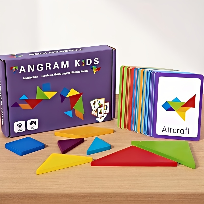 Tangram Puzzle with 50 Double-Sided Cards