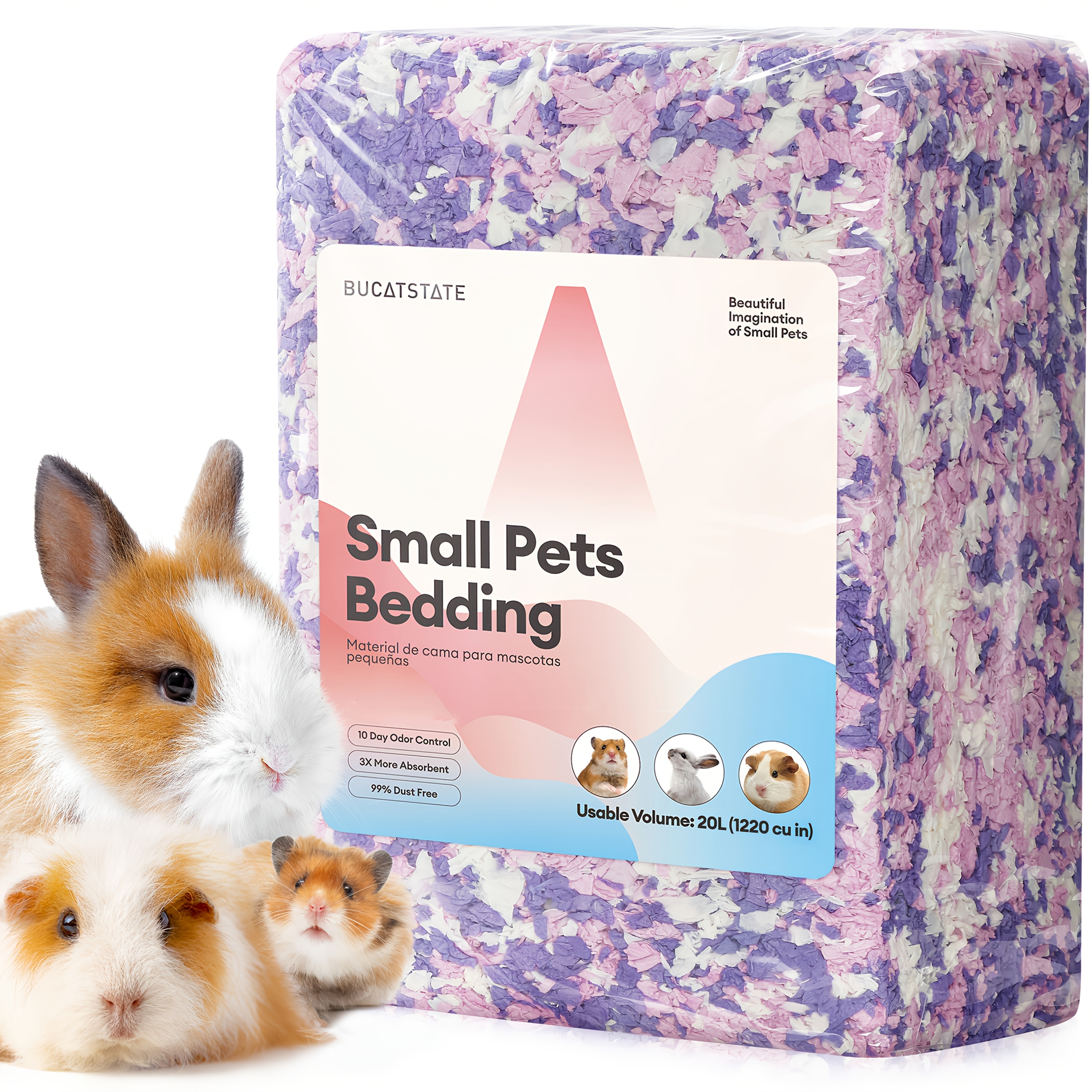 TEMU Bucatstate Hamster Bedding 20l, 99% Dust-free Guinea Pig Bedding Paper Bedding, Cozy Small Animal Bedding For Rabbit Rat Dwarf Hamsters Gerbils