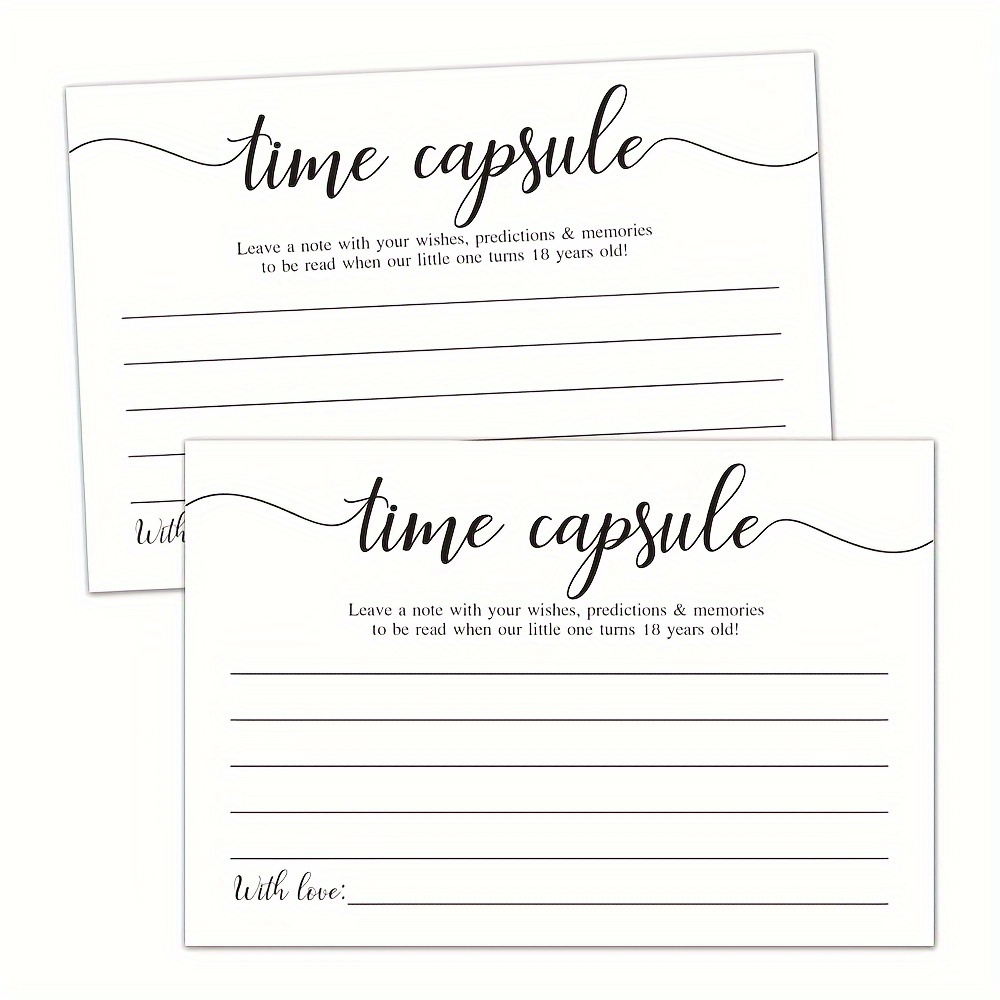 

50pcs Time Capsule Wishes & Cards For 1st Birthday, Shower - Anniversary Celebrations & Party Supplies