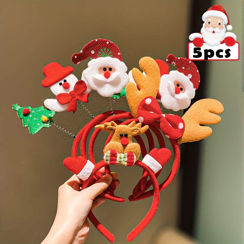 

Lemon 5pcs Christmas Headband Set - Hair Accessories For Girls, Gift