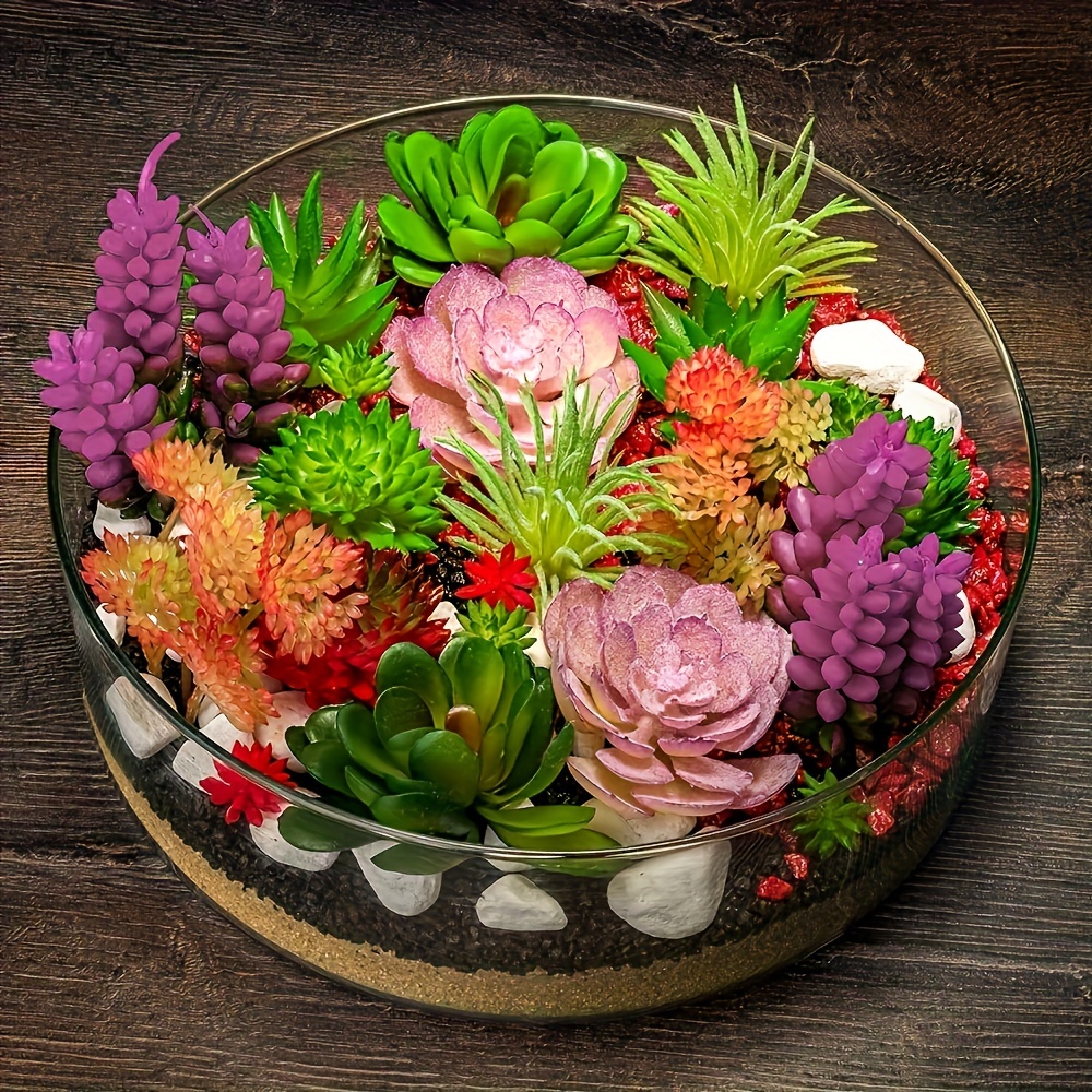 27pcs mini diy succulent combination   room display furniture   interior decoration bonsai green plant spring autumn thanksgiving  