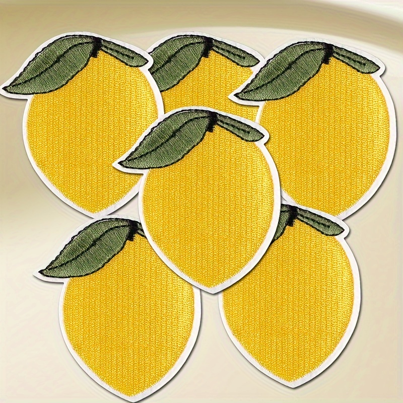 

6pcs Embroidered Patches, Iron-on/sew-on Appliques For , Hats & Bags - Yellow Sewing & Knitting Supplies