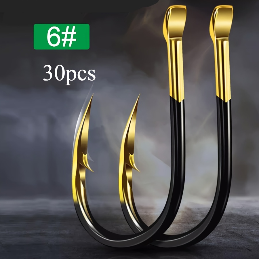 30pcs Fishing Hooks Carp Fish Hook 2# - 15#