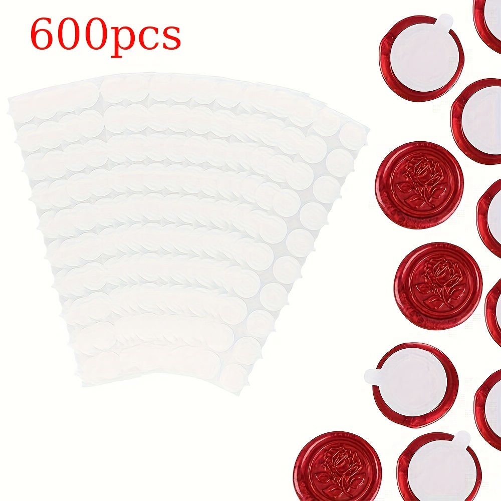 300/600pcs Removable Double-sided Adhesive Wax Seal Stickers For Wax Sealing (1 Inch)