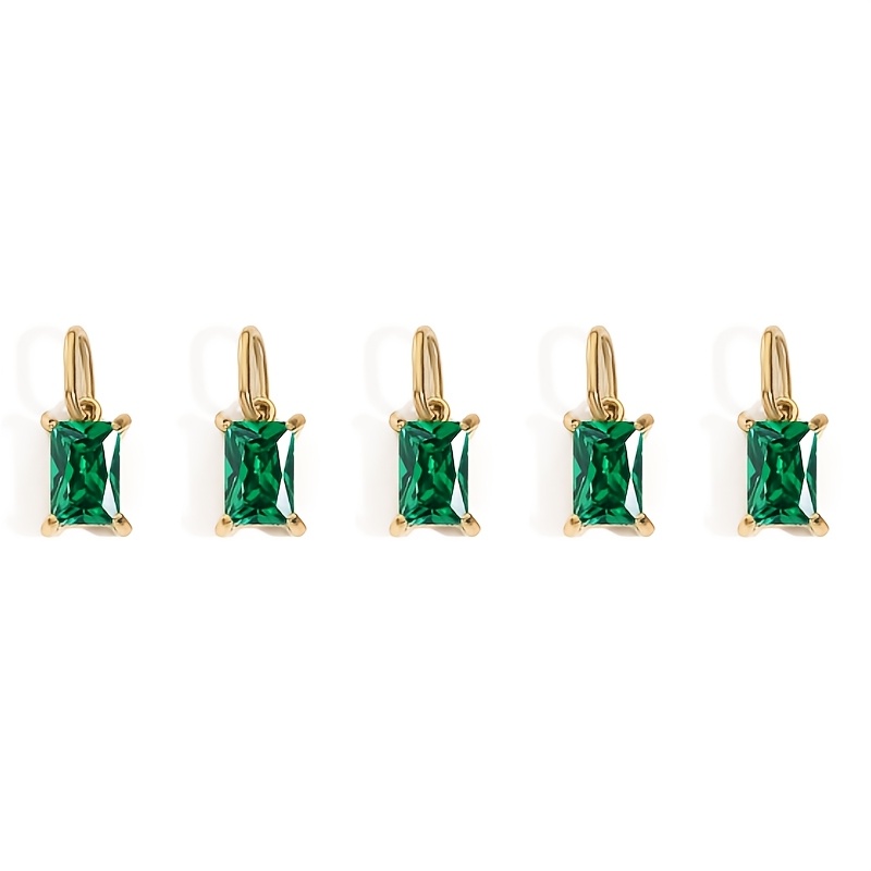 5pcs Women's Easy Stainless Steel Rectangular Zirconia Pendant Set